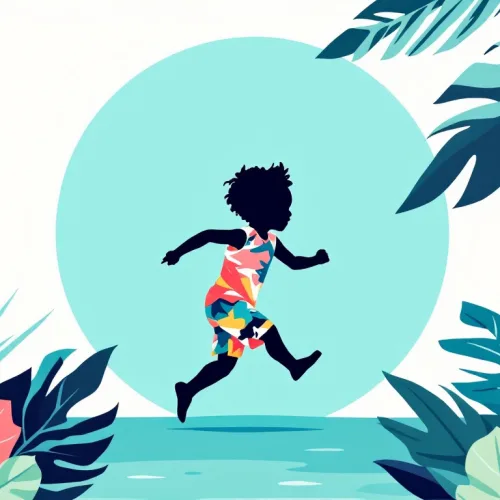 Illustration aquarelle d’un jeune enfant assis